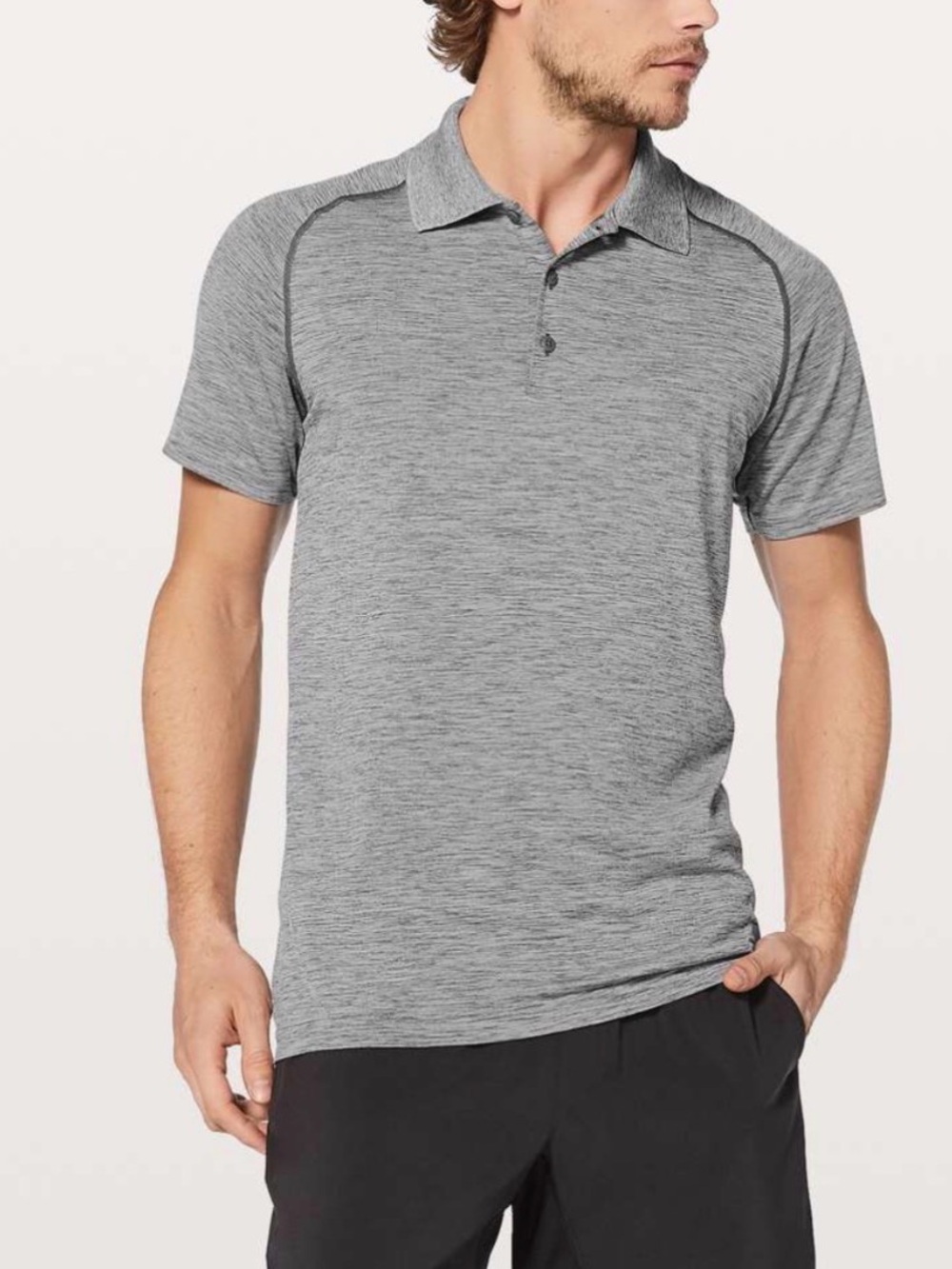 Lululemon Metal Vent Tech Polo in Heathered Slate Grey Size M